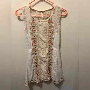 Free People Water Lily mirror mini dress crochet size‎ 2 lined thumbnail 3