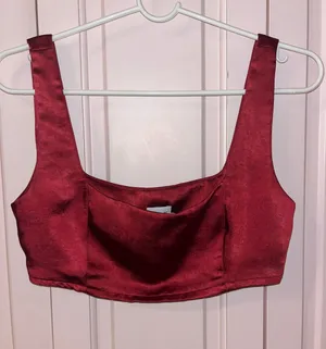Princess Polly Huxley Top-Burgundy thumbnail 1