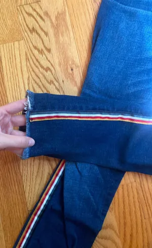 Abercrombie LONG High Rise Ankle Stripe Jeans thumbnail 3