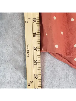 Madewell Wrap Tie Blouse Pink White Polka Dot V-Neck Short Sleeve Size M thumbnail 9
