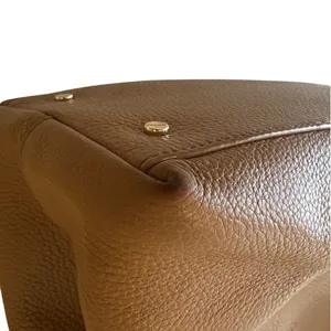 Tory Burch Pebbled Leather Chain Tote‎ Brown Camel Slouchy Bag thumbnail 7