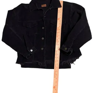 POL Women’s Corduroy Jacket Oversized Raw Edge Detail Size small black thumbnail 2