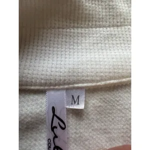 Lulu-B Women Size Medium Waffle Knit‎ Top 1/2 Zip Preppy Athleisure City Modern thumbnail 4