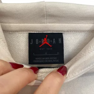 Jordan Brooklyn Fleece Hoodie In Biege Size Large thumbnail 9