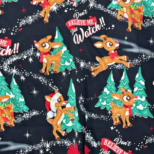 Rudolph the Red Nose Reindeer Don't Believe Me Just Watch Christmas Scrub Top M thumbnail 2