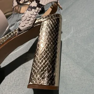 Guess Rippa Python & Gold platform Strappy heels Size 9.5  ‎ B53 thumbnail 6