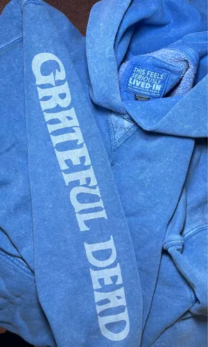 Grateful Dead American Eagle "Seriously Lived-In" Hoodie Washed Blue Women’s XS thumbnail 11