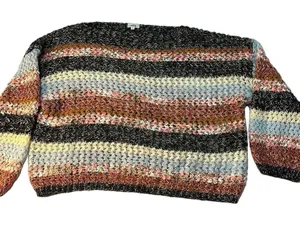 Off Shoulder BKE Multicolored Knit thin sweater Size L thumbnail 1