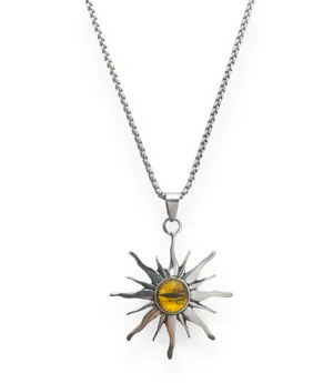 Sun Eyes Pendant Necklace for Men Women Streetwear Punk Hip Hop Unisex Style thumbnail 1