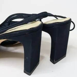 Vintage 90s Ann Marino Navy Floral Mesh Heels thumbnail 9