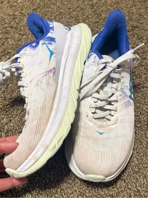 Hoka One one Women's White and Blue Running Sneakers thumbnail 2