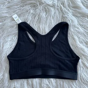 Aerie Cozy Class Ribbed Knit Sports Bra True Black Size Large thumbnail 4