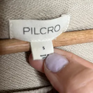 Pilcro Chambray Stripe Flutter Sleeve Sweatshirt‎ Tee Women Small thumbnail 3