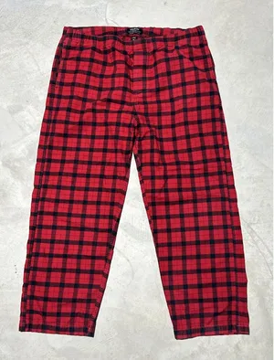 Filson Men's Red & Black Plaid Lounge Pajama Pants 2XL Cotton Blend Heavy Thick thumbnail 1
