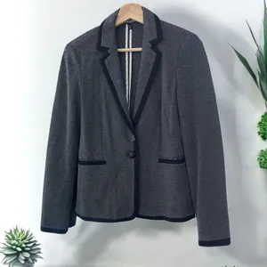 Express Ponte Stretch Knit Academy Blazer with Piped Trim thumbnail 3