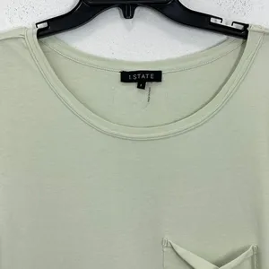 1.State Pastel Mint Green Cotton Long Sleeve Top with Pocket Round Neck Casual‎ thumbnail 2