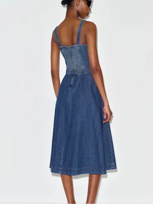 Reformation Janu Denim Midi Dress 10 thumbnail 6