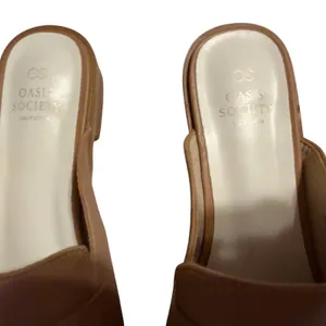 Oasis Society California Tan Vegan Leather Square Toe Block Heel Mules Size 10 thumbnail 9