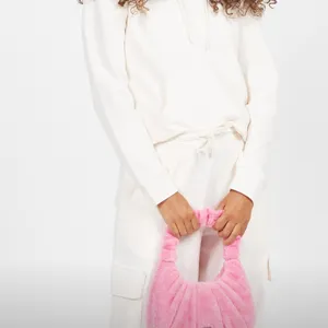 JW PEI Gabbi Terry Ruched Pink Faux Fur Fuzzy Hobo Handbag Revolve thumbnail 13