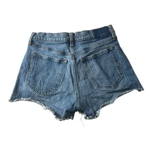 Abercrombie & Fitch The Mom Shorts High Rise Blue Denim Size 27/4 Cotton Slit thumbnail 2