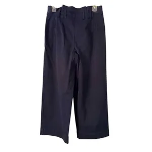 Cremieux Wide-Leg Navy Cropped Pants Paper bag waist Size 4 Casual thumbnail 3