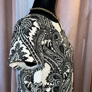 Zara Woman Size L Paisley Short Sleeved Dress thumbnail 4