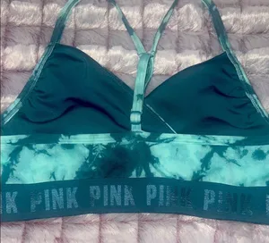 PINK Victoria's Secret‎ Green Sports Bra Intimates thumbnail 1
