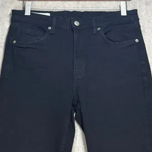 Zara Womens Size 8 Black Minimalist Grunge‎ Raw Hem Cropped Straight Leg Jeans thumbnail 5