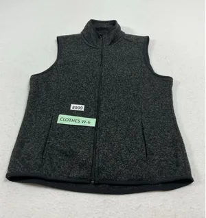 Womans Excellent Bass Fleece Vest Large Black Full Zip thumbnail 1