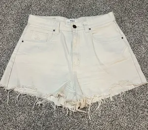 Cotton On Cream Distressed Jean Shorts thumbnail 1