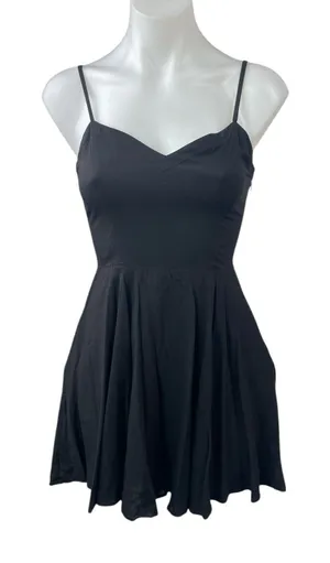 Talula Women's Black Sleeveless V Neck Cami Camisole Mini Flare A Line Dress 4 thumbnail 1