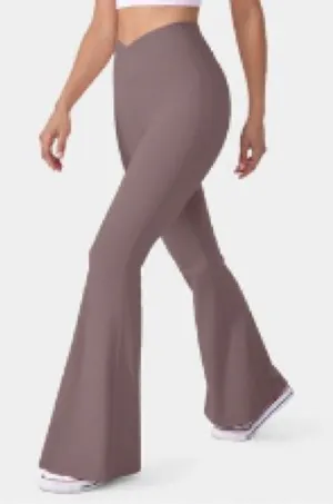 Halara Crossover High Waisted Back Pocket Super Flare Leggings thumbnail 1