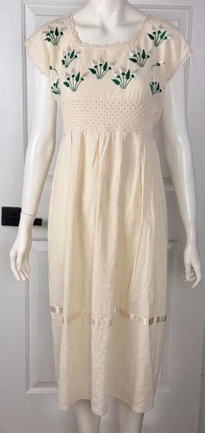 Unbranded Cream Crochet Dress thumbnail 1