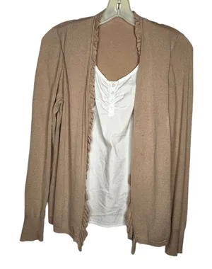 Bianca Layered Cardigan Sweater‎ White thumbnail 1