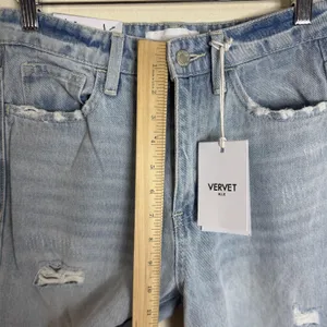 Vervet Blue Jeans Womens 26 Light Wash Leslie 90s Vintage‎ Flare Distressed thumbnail 6