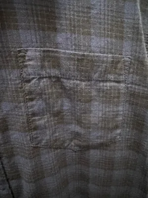 American Rag Cie Men's L Blue/Black Plaid Button-Up Short Sleeve Shirt thumbnail 3