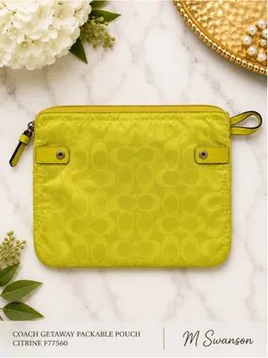 Coach Getaway Signature Nylon Packable Weekender Pouch Citrine F77560 thumbnail 2