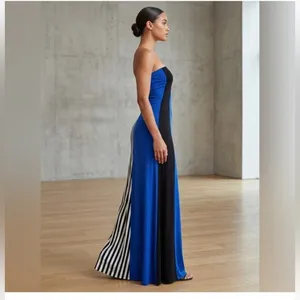 REMAIN Colorblock Striped Strapless Maxi Dress Cutout Back XS Coastal Boho thumbnail 3