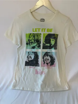 The Beatles White 'Let It Be' Multicolor Photo Grid Tee thumbnail 1