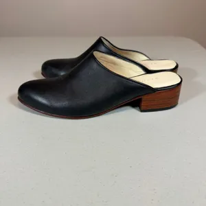 Nisolo Mariella Mule Womens 7 Smooth Black Leather Classic Round Toe Block Heel thumbnail 3