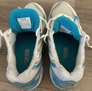 Asics White and Teal Women's Athletic Running Sneakers thumbnail 5