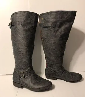 Journee Collection gray red tall boots women size 10 thumbnail 2