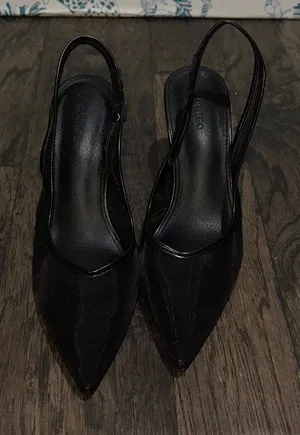 Elegant Black Slingback Heels by Coutgo Size 9 thumbnail 1