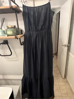 Abercrombie & Fitch Black Spaghetti-Strap Maxi Dress thumbnail 6