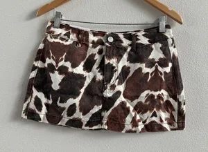 WeWoreWhat cowhide print low rise skort co-ord in multi thumbnail 1