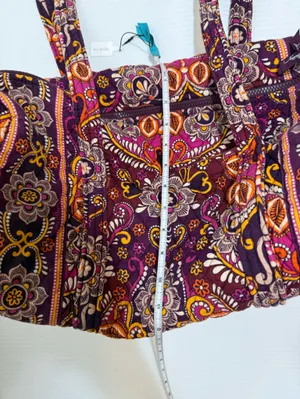 Vera Bradley Safari Sunset Paisley Design Small Duffel Bag Purple Orange thumbnail 7