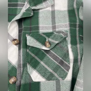 Offline by Aerie XS Plaid Green & White Jacket Shacket Oversized Women’s Layers thumbnail 4