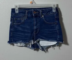 American Eagle Women Denim Super Stretch Hi-Rise Shortie‎ Shorts size 4 thumbnail 1