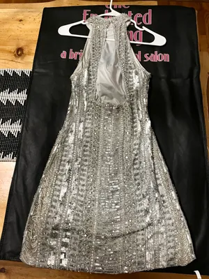 Sherri Hill Silver Sequin Dress thumbnail 5