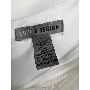 LOVE X DESIGN Jumpsuit Womens Size M White One Shoulder Wide Leg Draped Top thumbnail 9